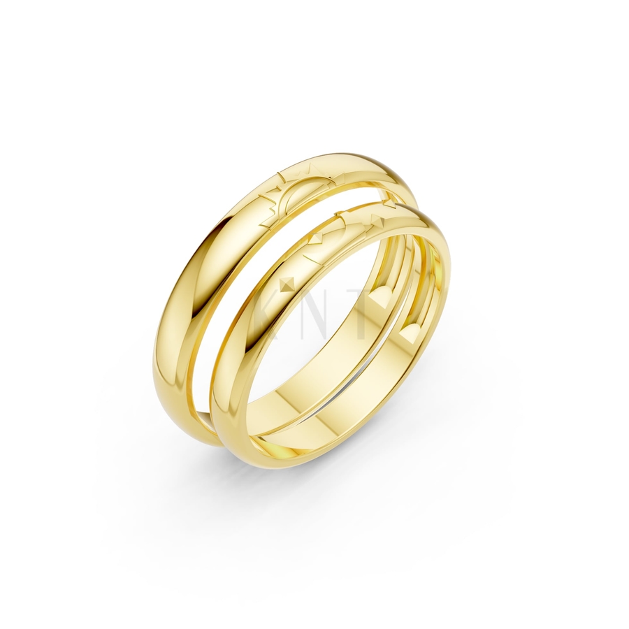 NHẪN CƯỚI A226 màu Vàng Gold thiết kế tinh tế, sang trọng