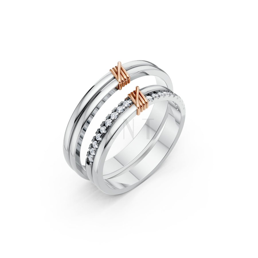 Nhẫn cưới A234 phối màu Dual Color họa tiết ấn tượng, cá tính