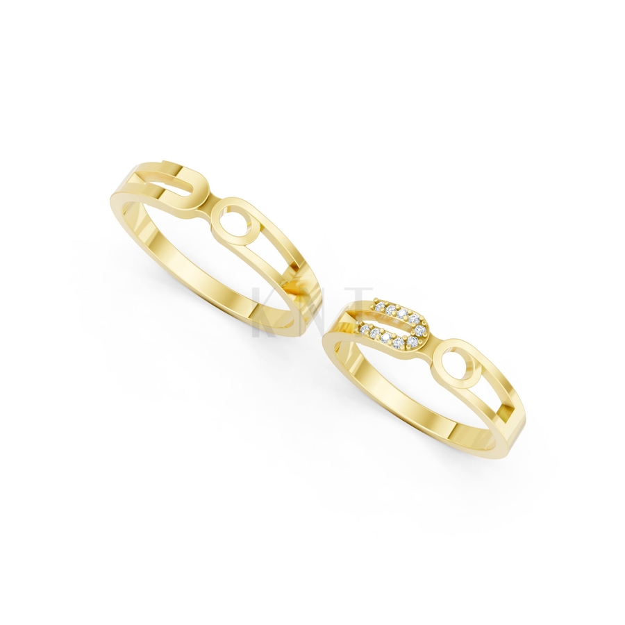 Nhẫn cưới A238 màu Vàng Gold thiết kế tinh xảo, độc đáo