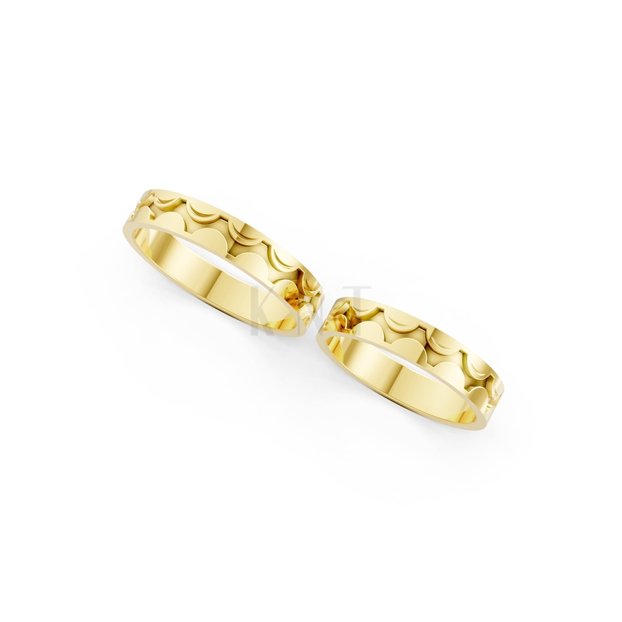 Nhẫn cưới Collab Ceramic – A161 màu Vàng Gold thiết kế phá cách, sang trọng