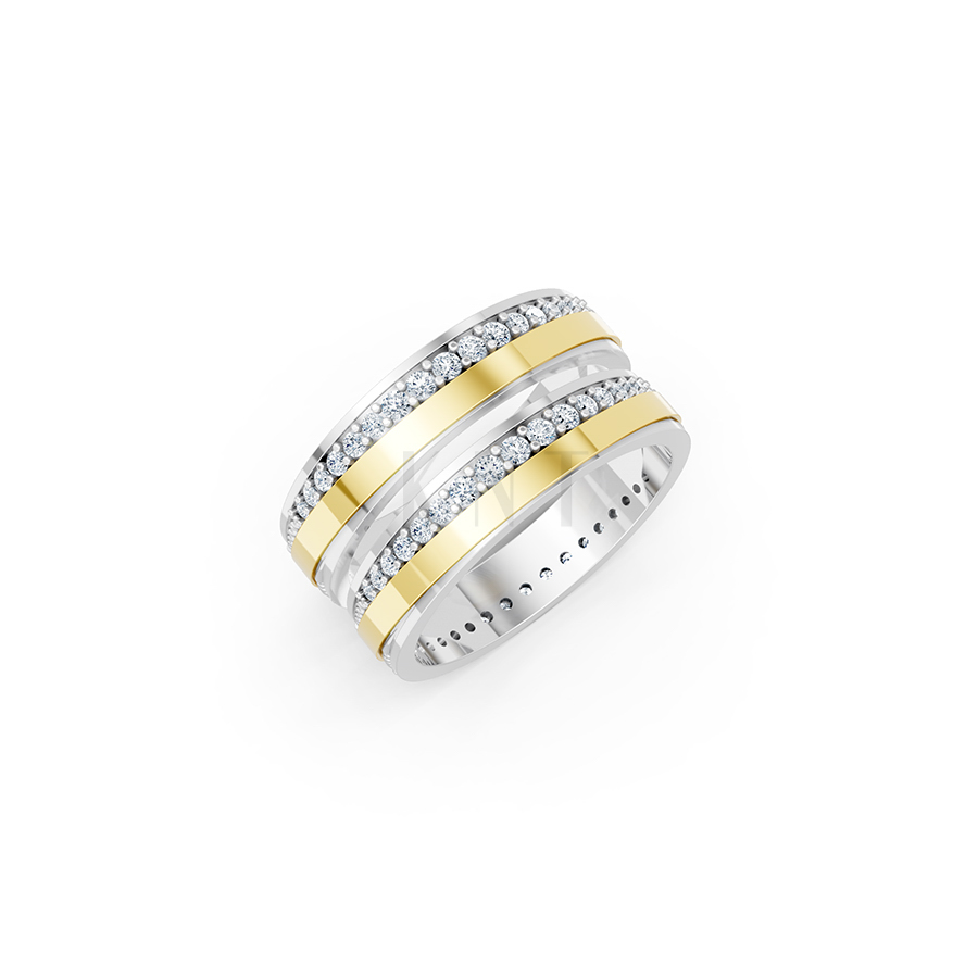 Nhẫn cưới E427 phối màu Dual Color họa tiết ấn tượng, cá tính