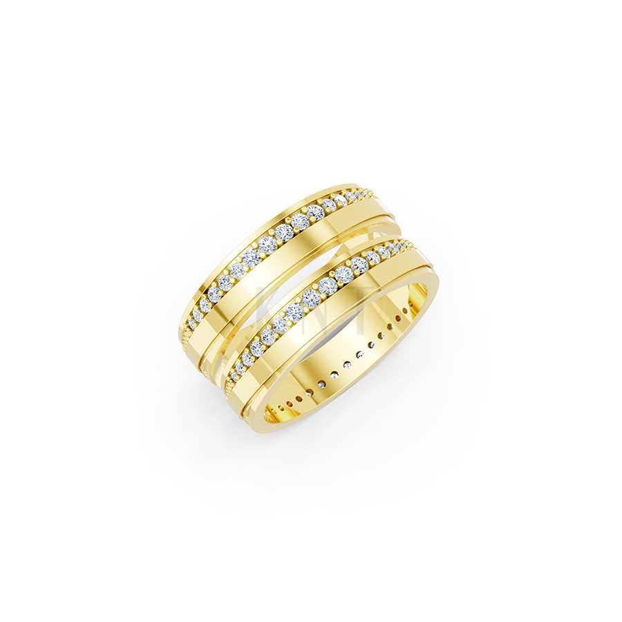 Nhẫn cưới E427 màu Vàng Gold thiết kế tinh tế, sang trọng