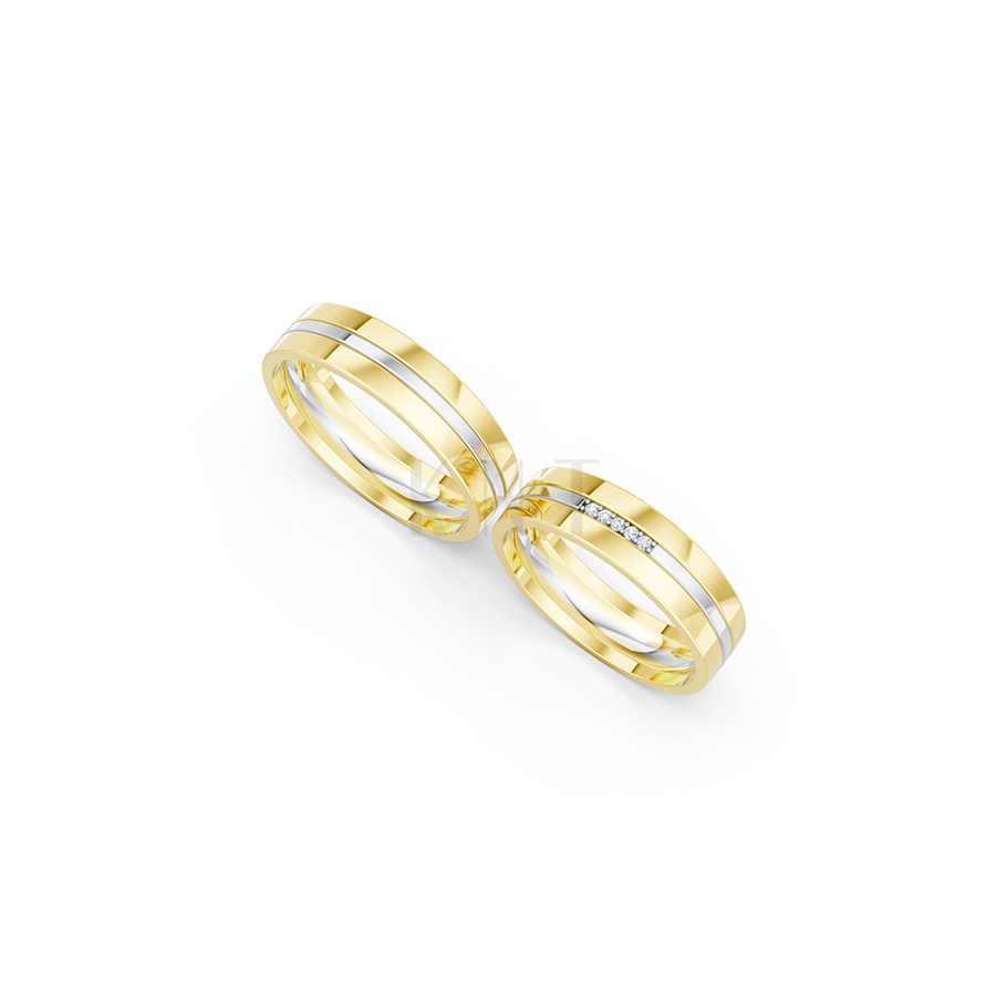 Nhẫn cưới E494 phối màu Dual Color phong cách trẻ trung, nổi bật