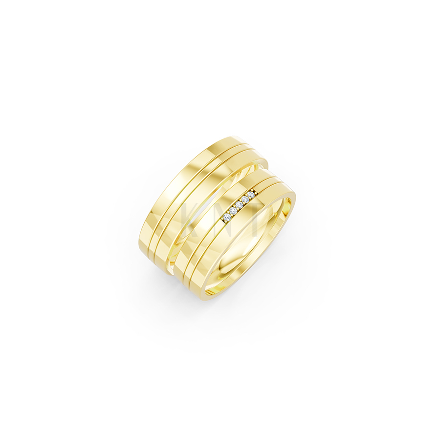 Nhẫn cưới E494 màu Vàng Gold thiết kế tinh tế, sang trọng