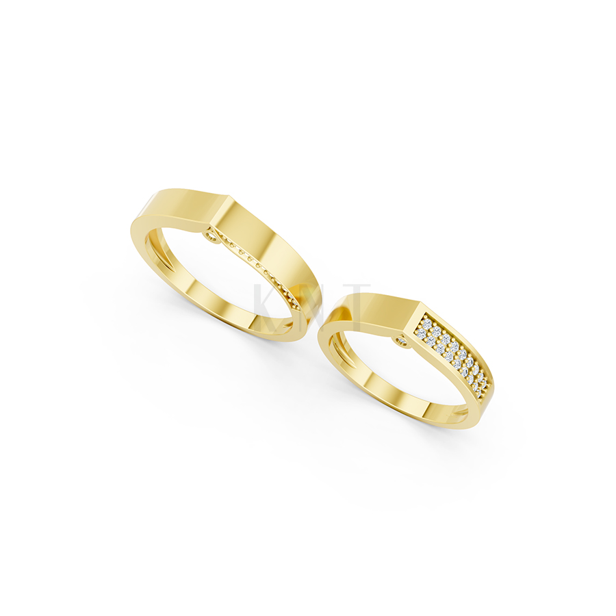 Nhẫn cưới E832 màu Vàng Gold vàng 10K/14K/18K/607 cao cấp, thanh lịch