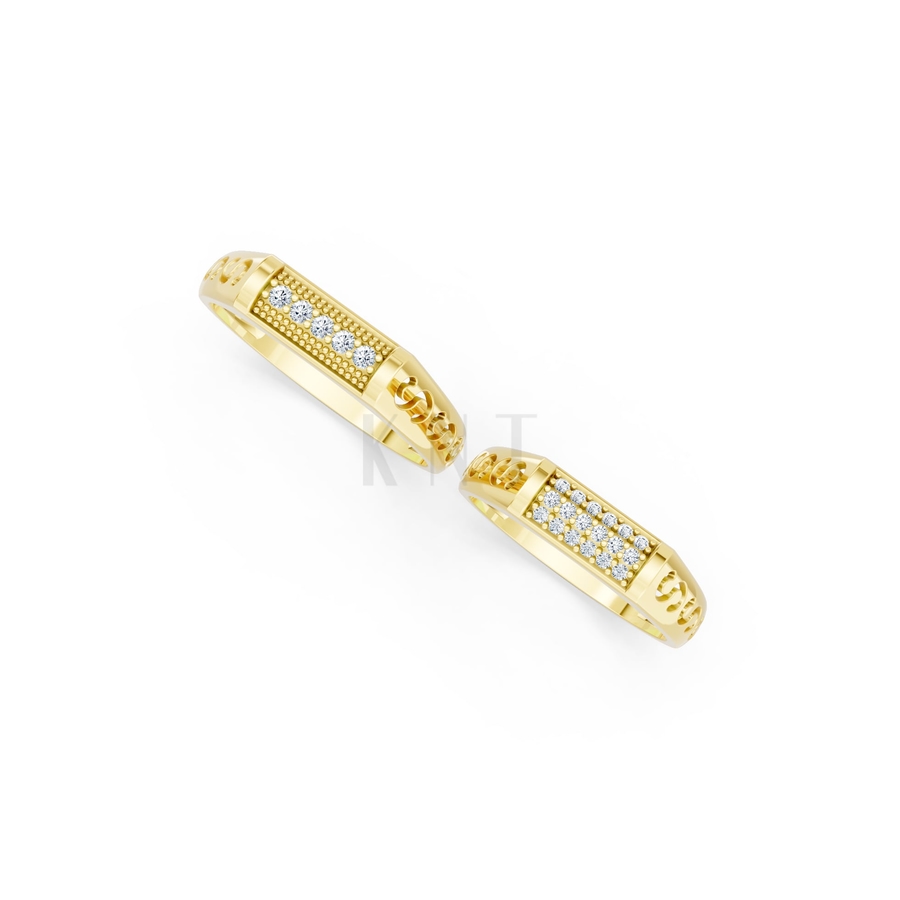 NHẪN CƯỚI E857 màu Vàng Gold thiết kế tinh xảo, độc đáo