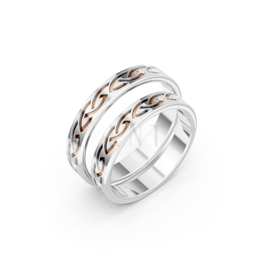 NHẪN CƯỚI E873 phối màu Dual Color họa tiết ấn tượng, cá tính