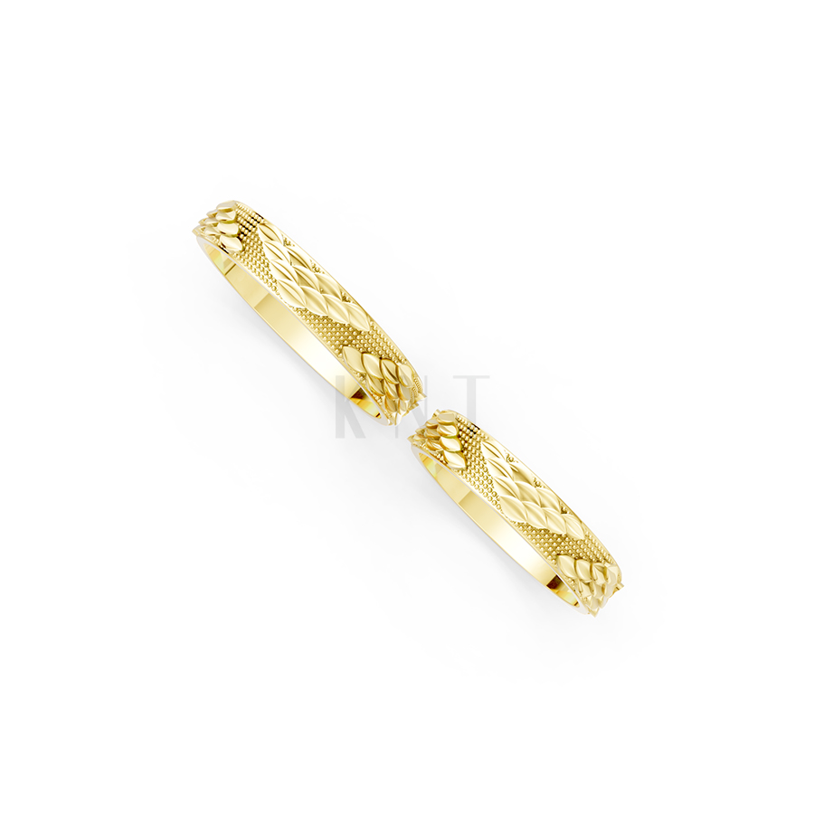 Nhẫn cưới E881 phong cách hiện đại, họa tiết lá mềm mại màu Vàng Gold vàng 10K/14K/18K/607 đính đá nhỏ, thanh lịch