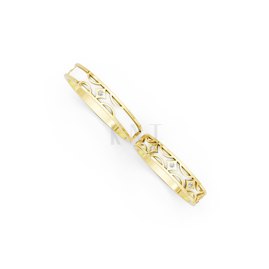 Nhẫn Cưới Collab Ceramic - E895 màu Vàng Gold vàng 10K/14K/18K/607 đính đá nhỏ, thanh lịch