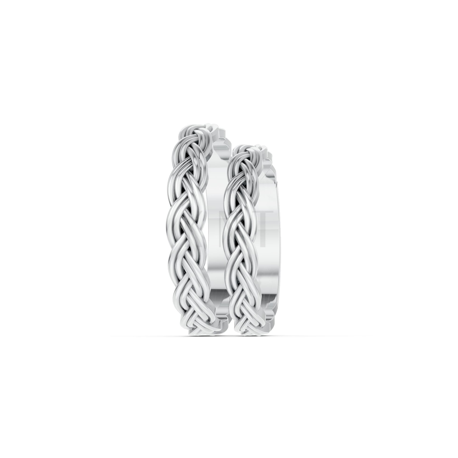 Nhẫn cưới H42 màu vàng trắng White Gold kiểu dáng cá tính, hiện đại