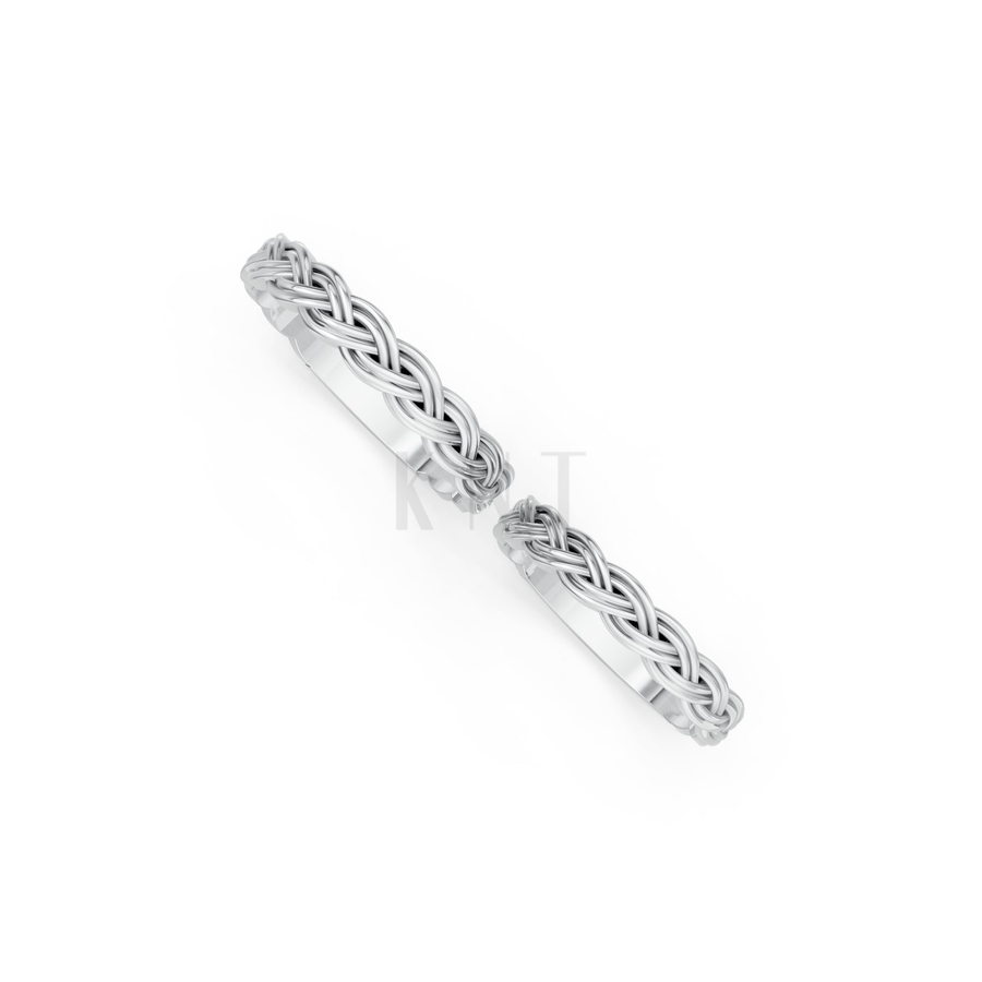 Nhẫn cưới H42 màu vàng trắng White Gold vàng sáng, đường nét sắc sảo, tinh tế