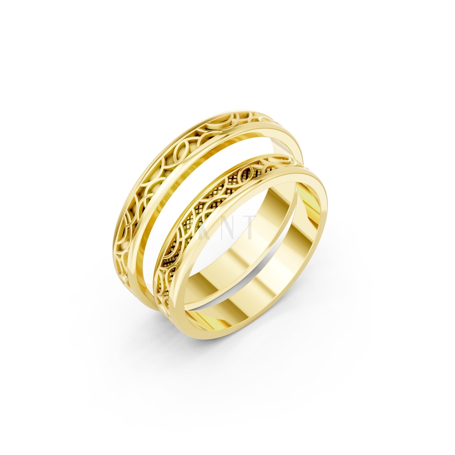 Nhẫn cưới H46 màu Vàng Gold thiết kế tinh tế, sang trọng