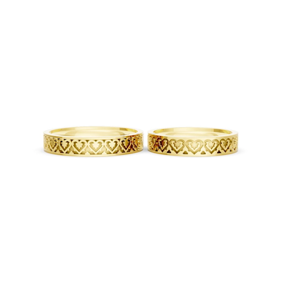 Nhẫn cưới H48 màu Vàng Gold vàng 10K/14K/18K/607 cao cấp, thanh lịch