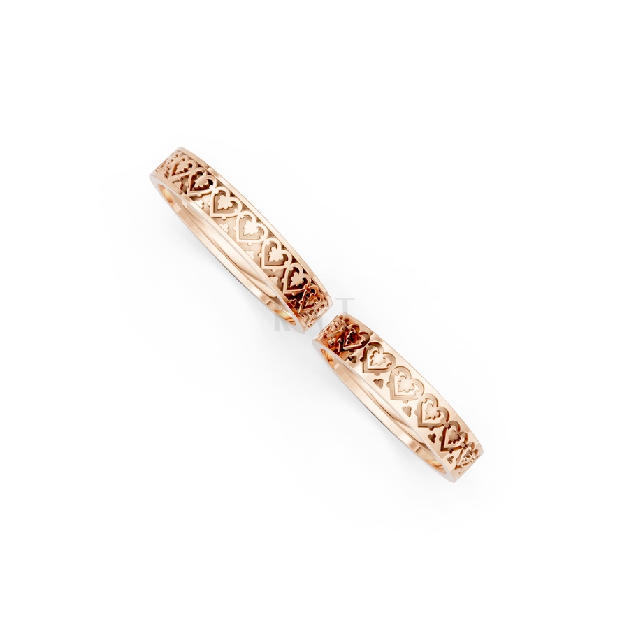 Nhẫn cưới H48 màu vàng hồng Rose Gold vàng đẹp, họa tiết hình học, độc đáo