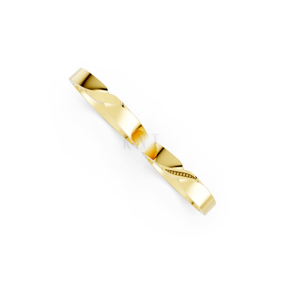 Nhẫn cưới H50 màu Vàng Gold thiết kế phá cách, sang trọng