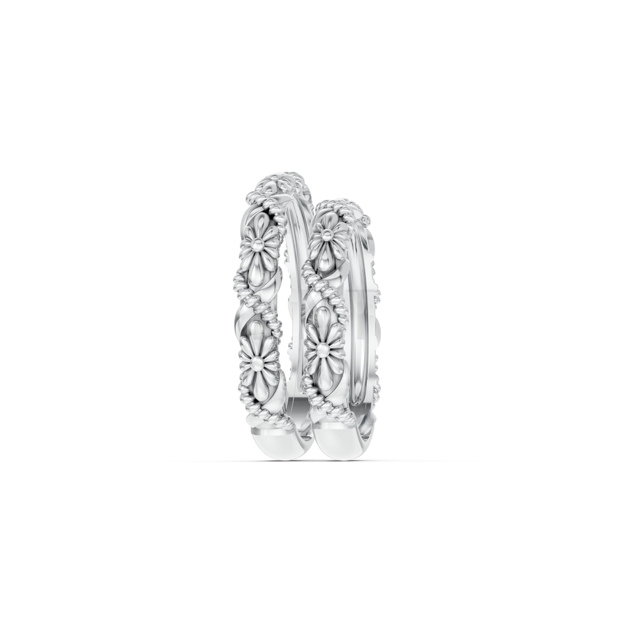 Nhẫn cưới H51 màu vàng trắng White Gold vàng sáng bóng, thiết kế trẻ trung