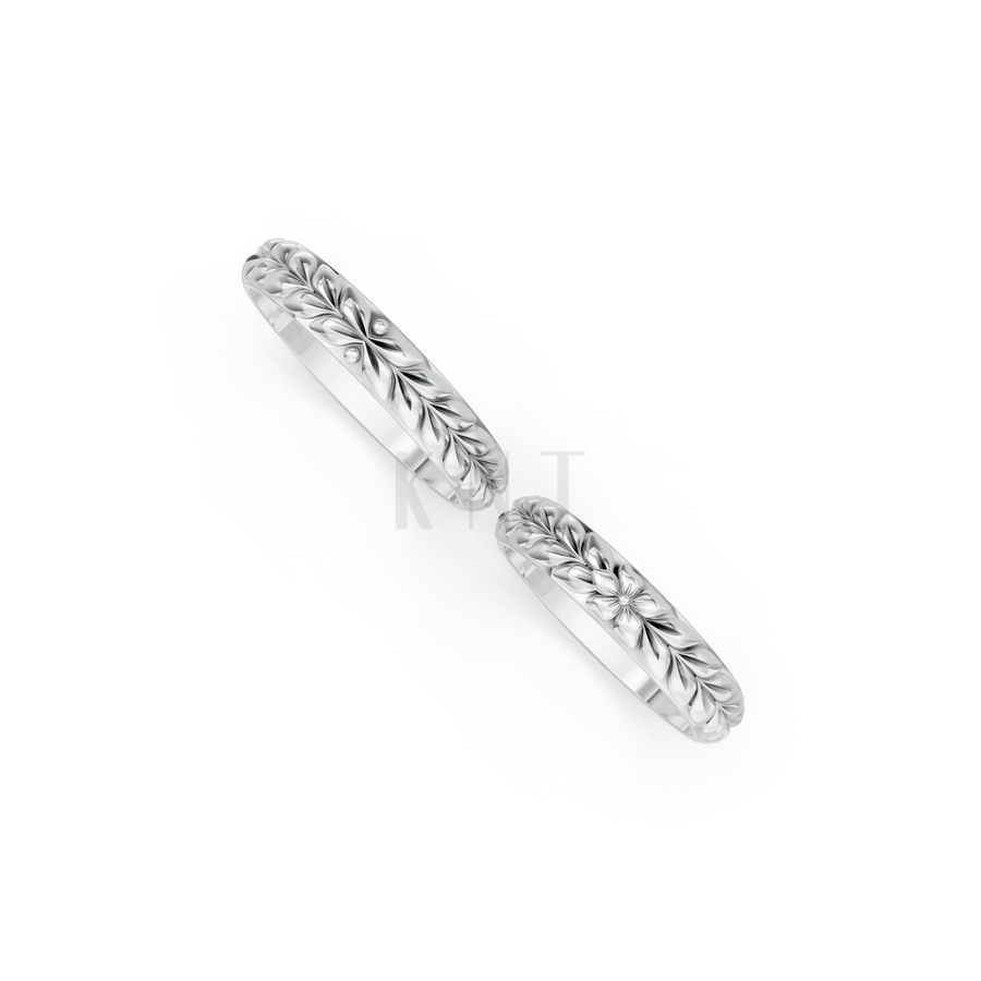 Nhẫn cưới H57 màu vàng trắng White Gold kiểu dáng cá tính, hiện đại