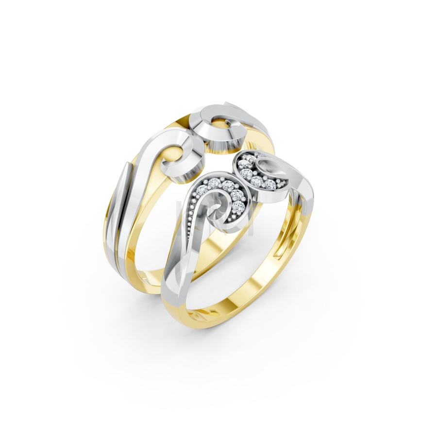 Nhẫn cưới H64 phối màu Dual Color họa tiết ấn tượng, cá tính