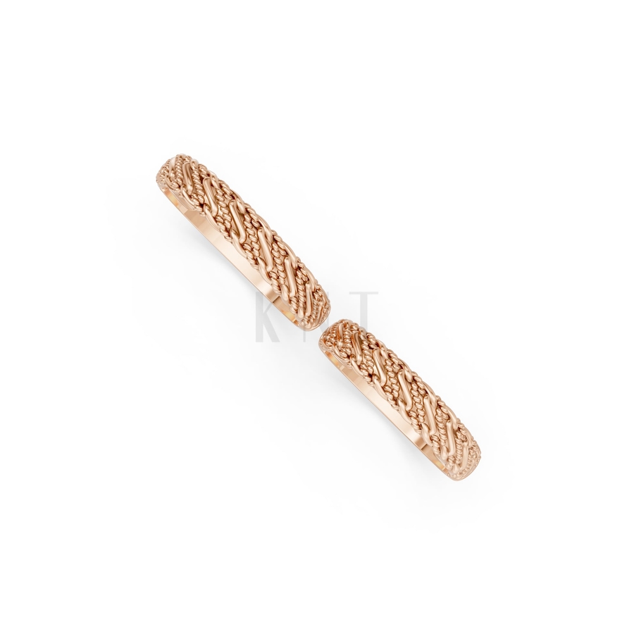 Nhẫn cưới H71 màu vàng hồng Rose Gold phong cách trẻ trung, nổi bật