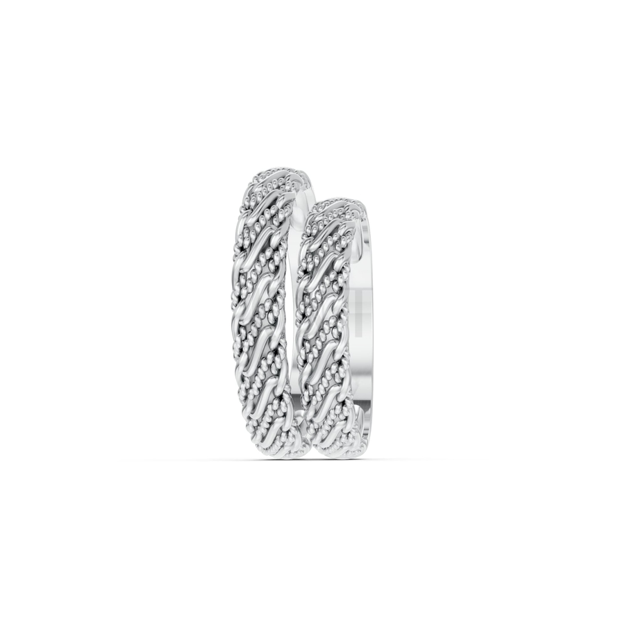 Nhẫn cưới H71 màu vàng trắng White Gold vàng sáng bóng, thiết kế trẻ trung