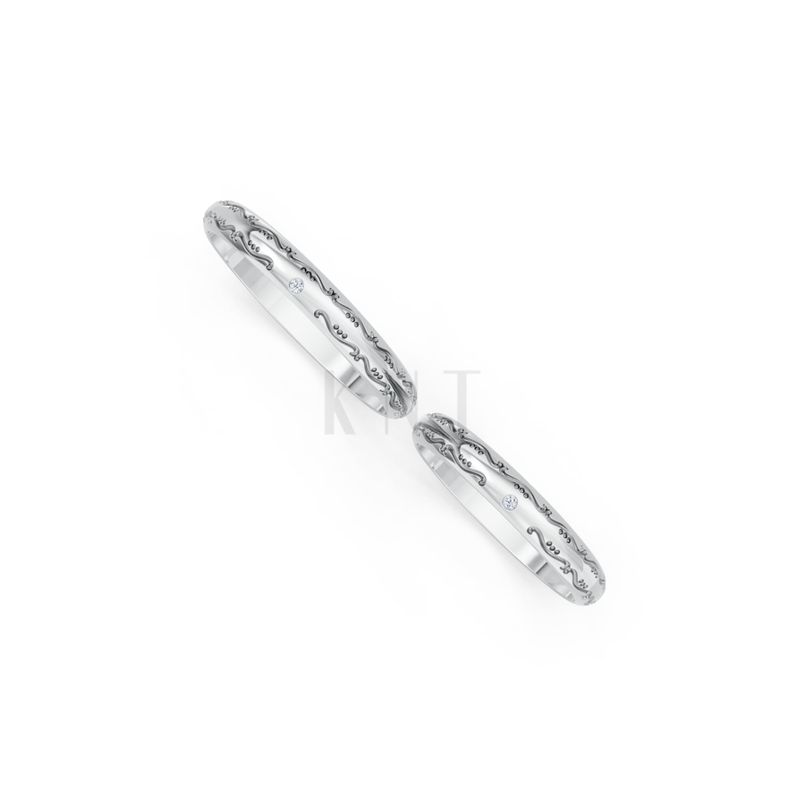 Nhẫn cưới kim cương H59 màu vàng trắng White Gold kiểu dáng cá tính, hiện đại