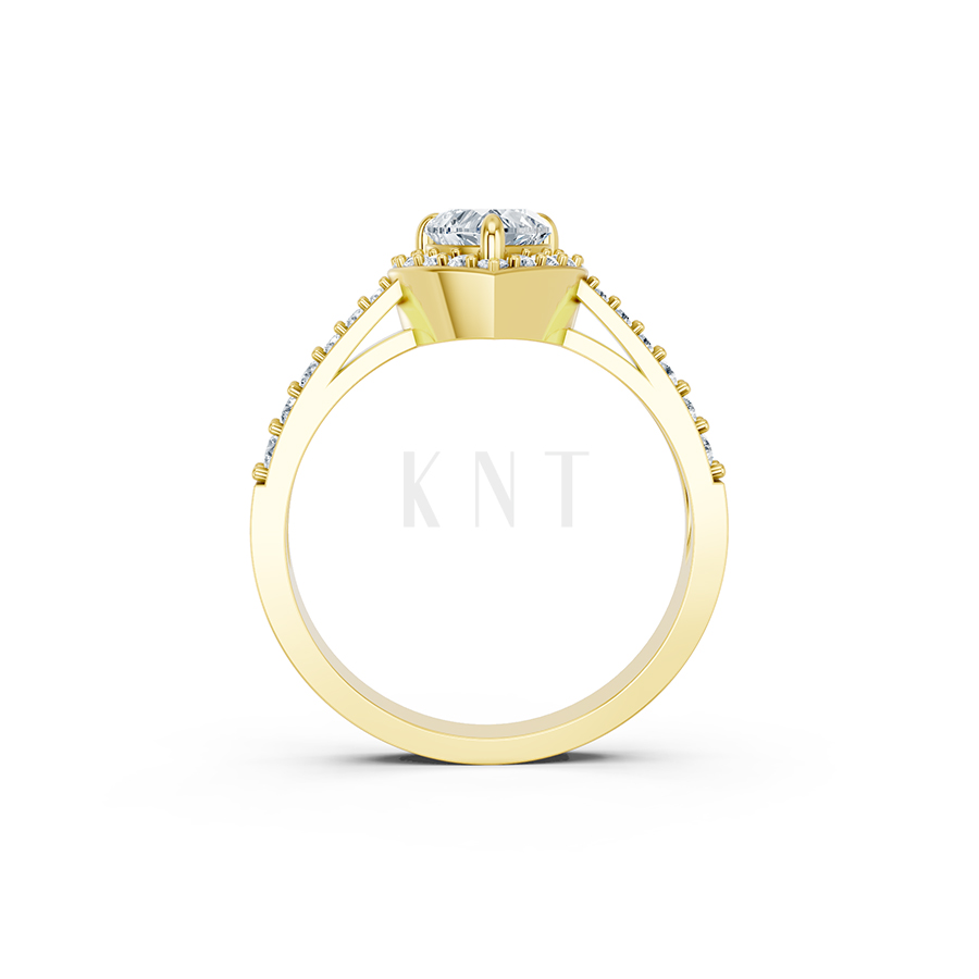 Nhẫn đính hôn R11 màu Vàng Gold vàng 10K/14K/18K/607 cao cấp, thanh lịch