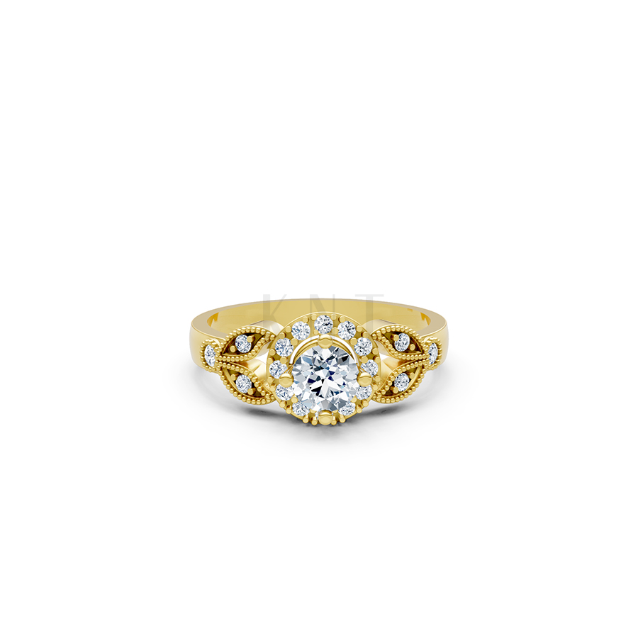 Nhẫn đính hôn R113 màu Vàng Gold vàng 10K/14K/18K/607 cao cấp, thanh lịch