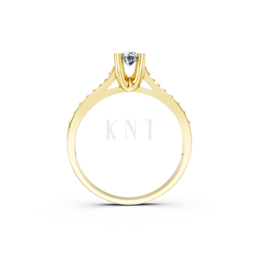 Nhẫn đính hôn R19 màu Vàng Gold vàng 10K/14K/18K/607 cao cấp, thanh lịch