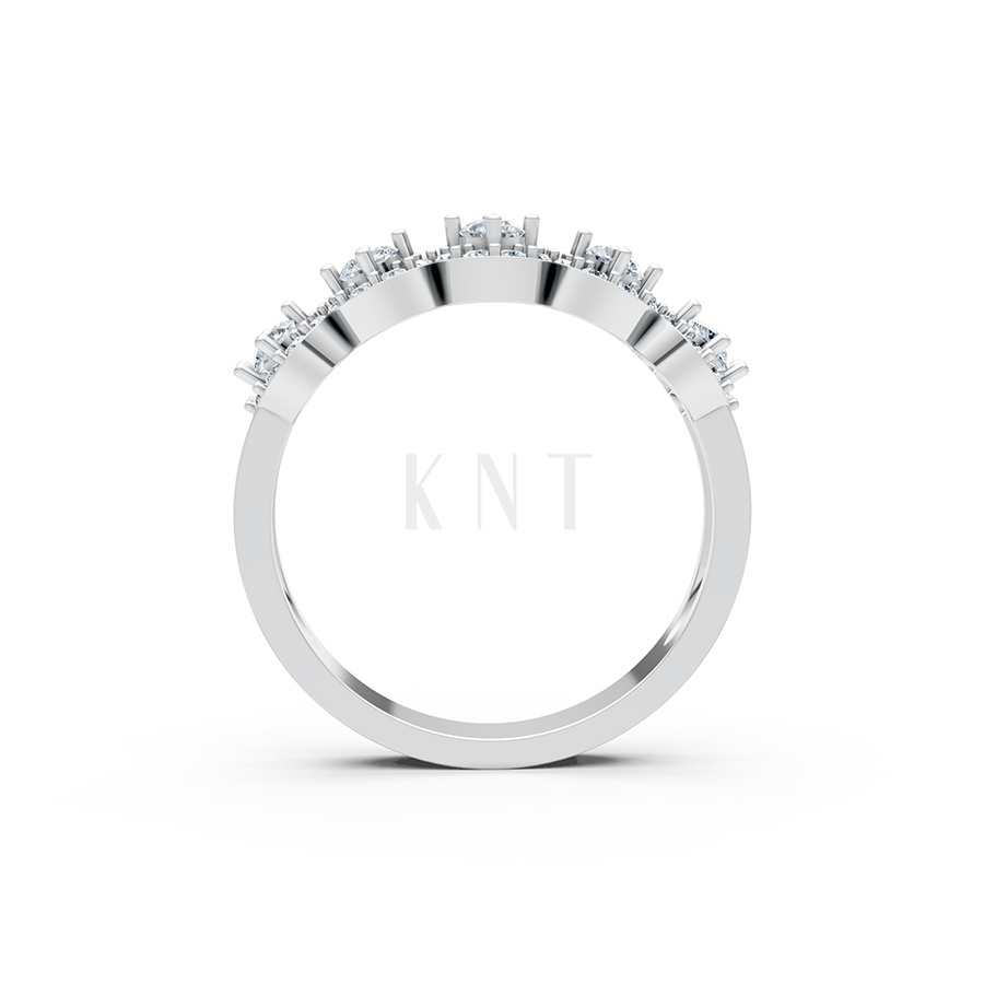 Nhẫn đính hôn R212 màu vàng trắng White Gold vàng sáng bóng, thiết kế trẻ trung