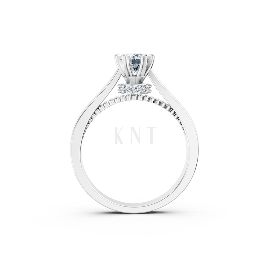 Nhẫn đính hôn đá US R230 thiết kế solitaire sang trọng màu vàng trắng White Gold vàng sáng bóng, thiết kế trẻ trung
