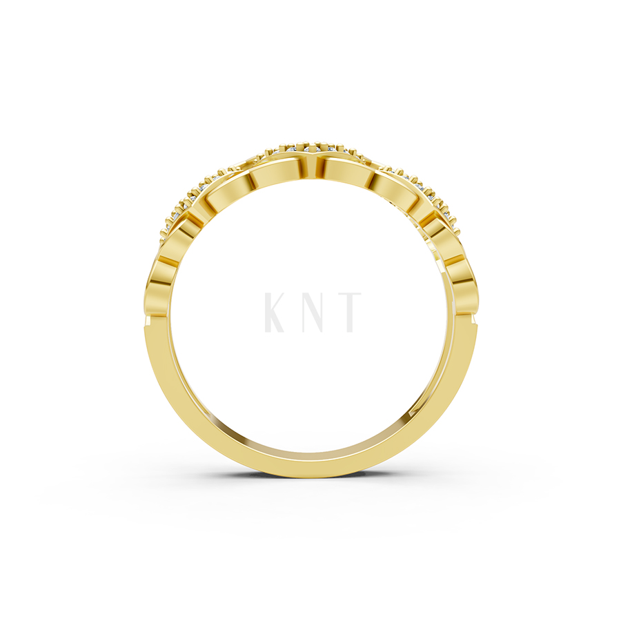 Nhẫn đính hôn đá US R238 họa tiết trái tim đính đá tinh xảo màu Vàng Gold vàng 10K/14K/18K/607 đính đá nhỏ, thanh lịch