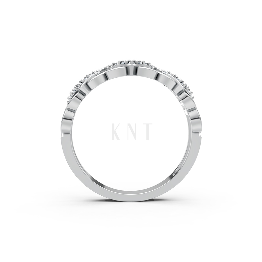 Nhẫn đính hôn đá US R238 họa tiết trái tim đính đá tinh xảo màu vàng trắng White Gold vàng sáng bóng, thiết kế trẻ trung