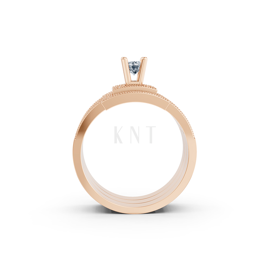 NHẪN ĐÍNH HÔN ĐÁ US - R242 - TINH XẢO, PHONG CÁCH màu vàng hồng Rose Gold cặp đôi, phong cách trẻ trung, nổi bật