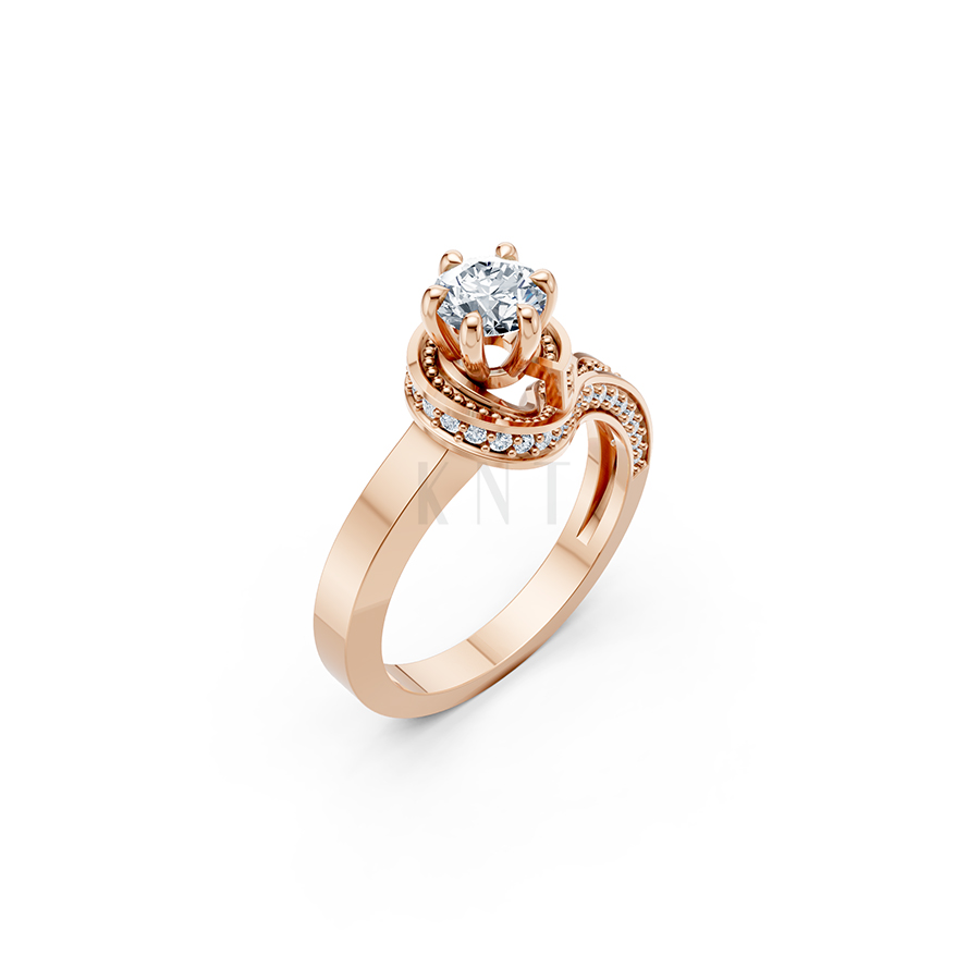 Nhẫn đính hôn R252 mặt nhẫn khắc chữ I Love You nổi bật màu vàng hồng Rose Gold họa tiết ấn tượng, cá tính