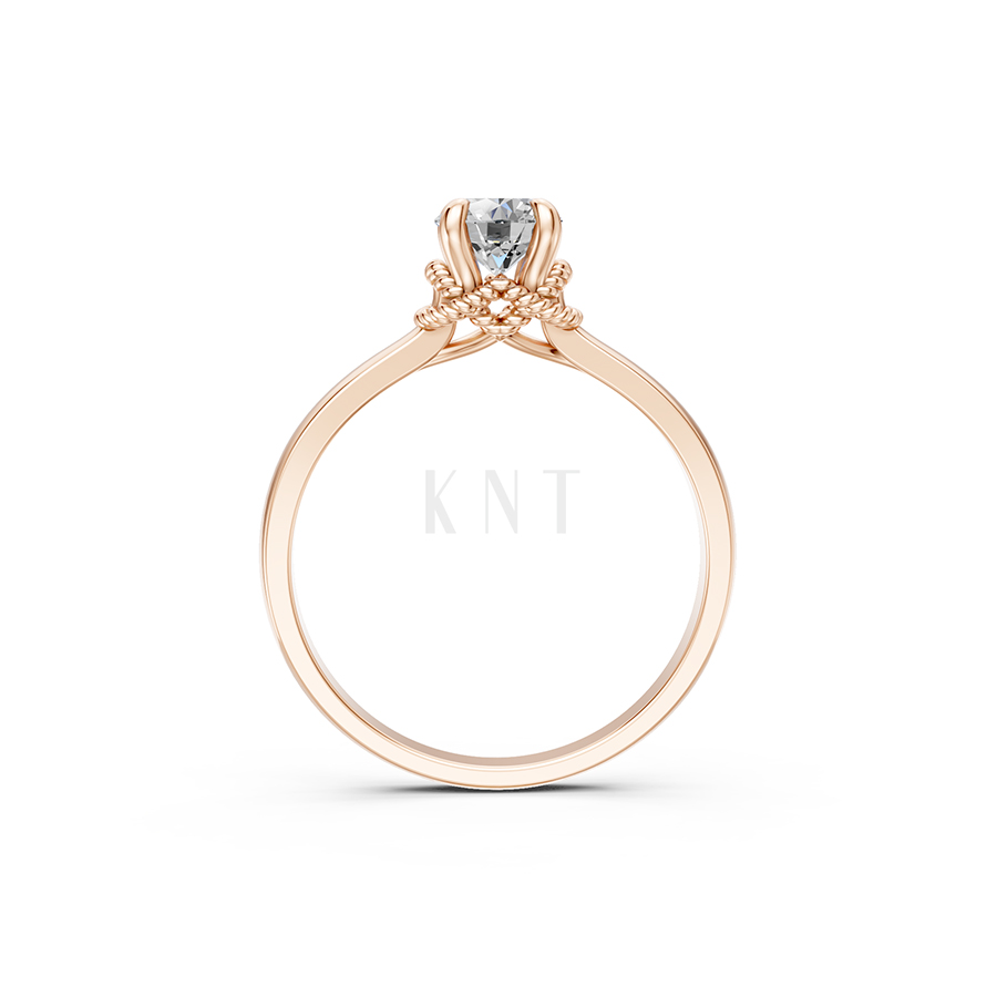 Nhẫn đính hôn R257 màu vàng hồng Rose Gold cặp đôi, phong cách trẻ trung, nổi bật