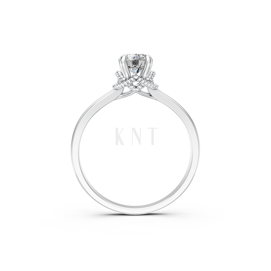 Nhẫn đính hôn R257 màu vàng trắng White Gold kiểu dáng cá tính, hiện đại