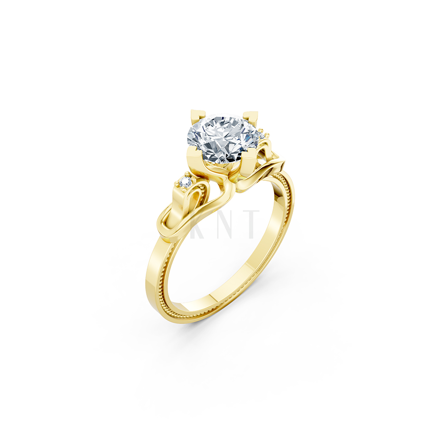 Nhẫn đính hôn R259 màu Vàng Gold thiết kế tinh tế, sang trọng