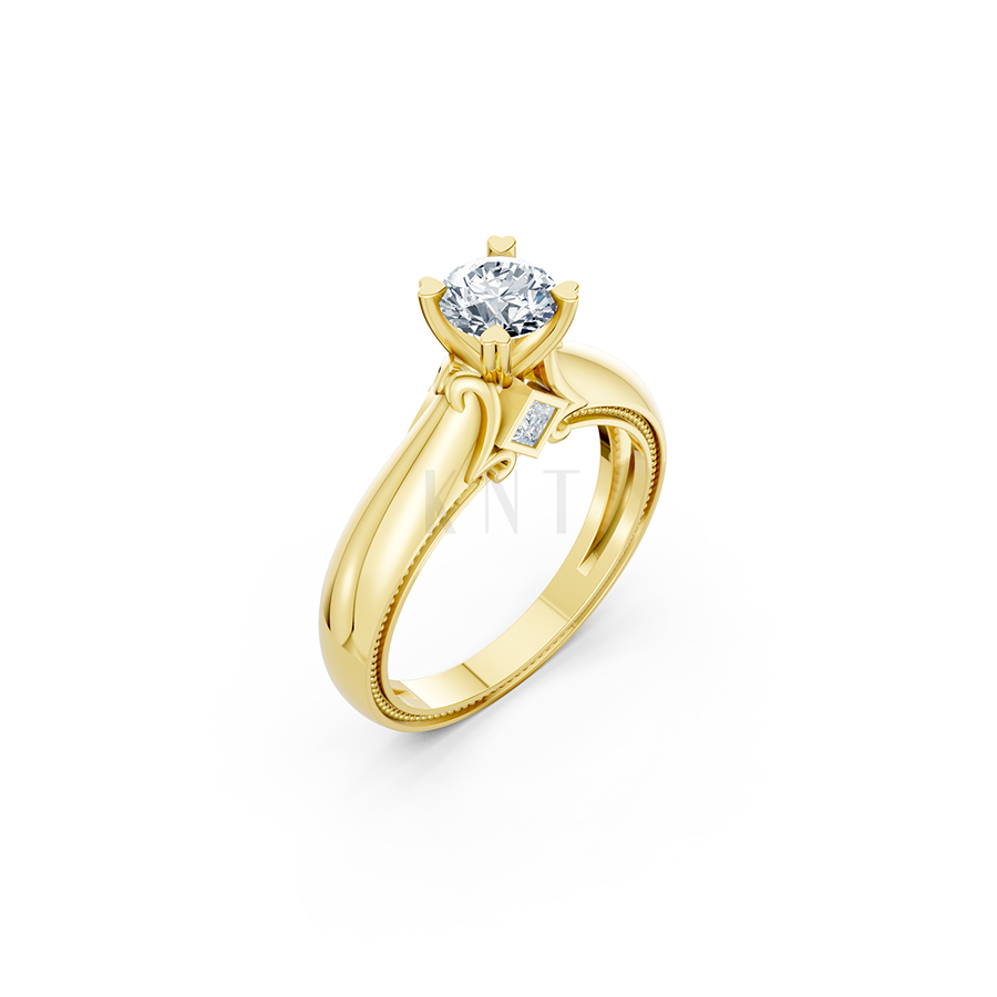 Nhẫn đính hôn R261 màu Vàng Gold thiết kế tinh tế, sang trọng