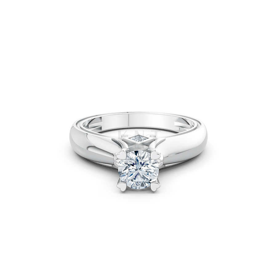 Nhẫn đính hôn R261 màu vàng trắng White Gold kiểu dáng cá tính, hiện đại