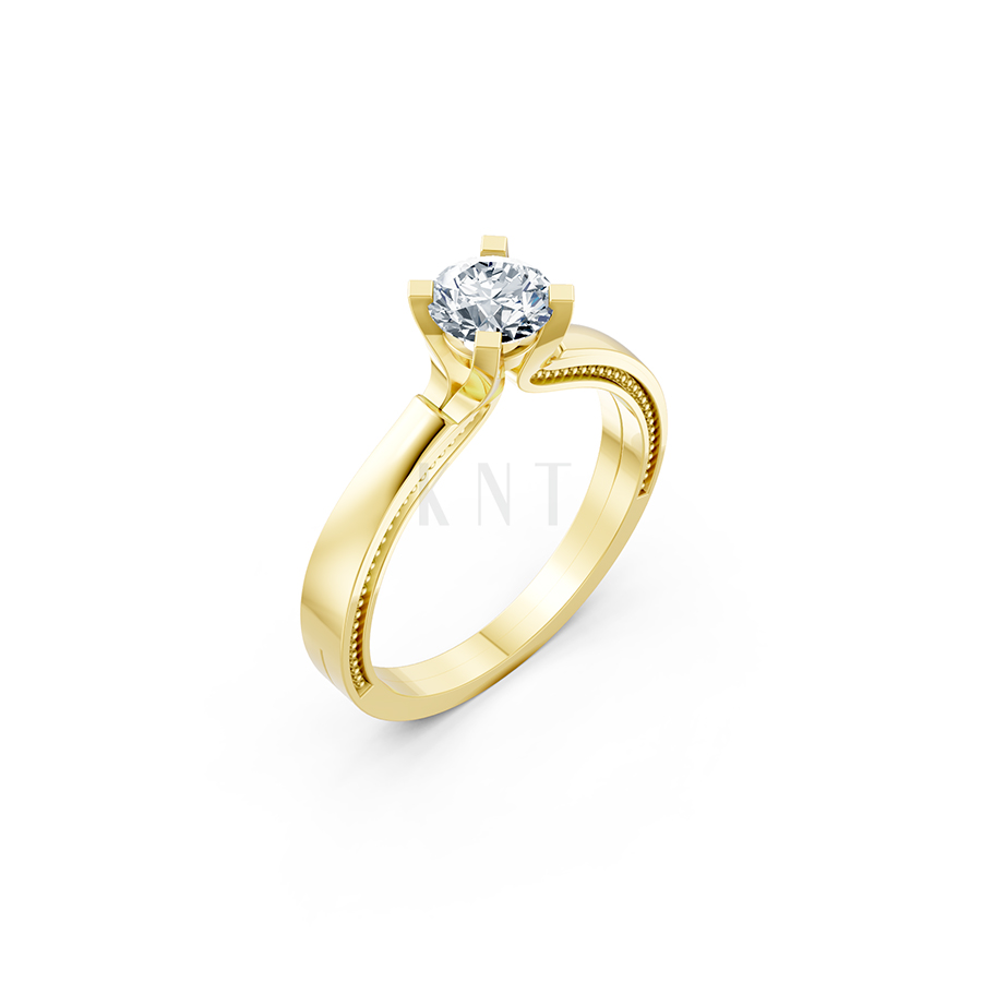 Nhẫn đính hôn R265 màu Vàng Gold thiết kế tinh tế, sang trọng