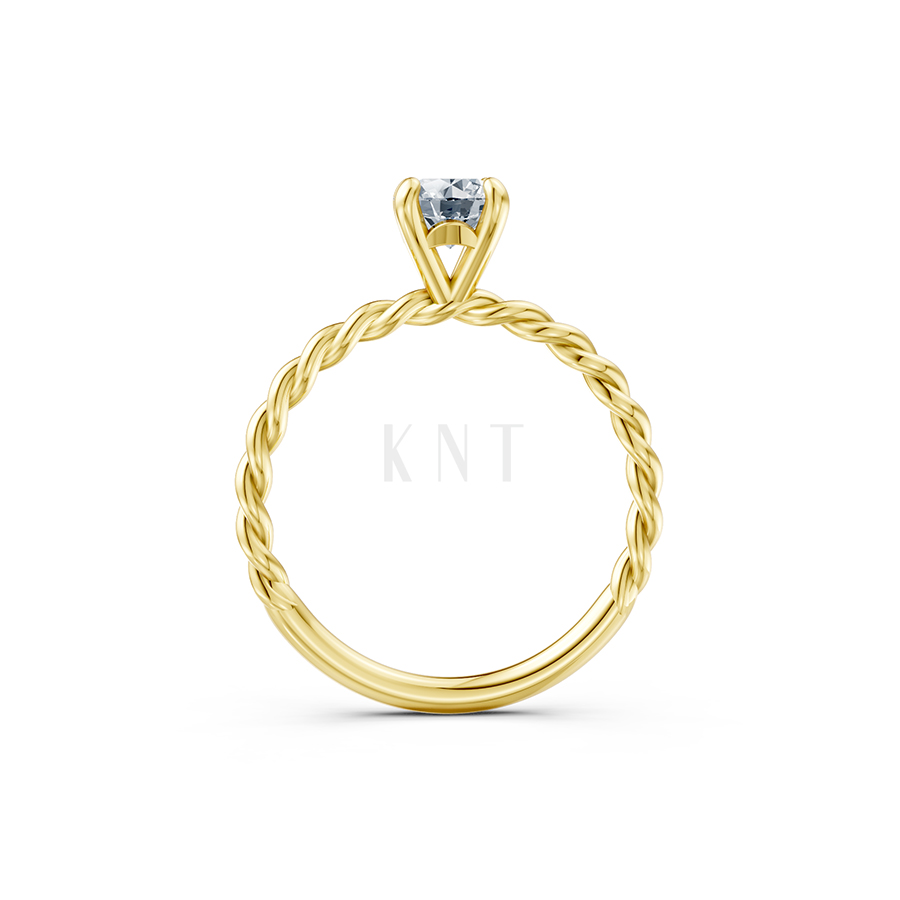 Nhẫn đính hôn R266 màu Vàng Gold mặt nhẫn chạm khắc tinh xảo, độc đáo