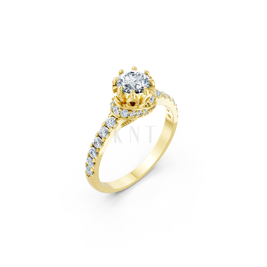 Nhẫn đính hôn R267 màu Vàng Gold thiết kế tinh tế, sang trọng