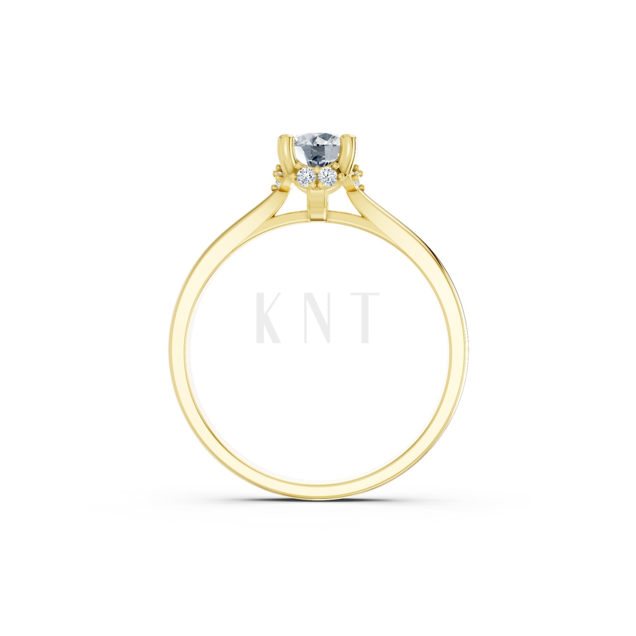 Nhẫn đính hôn R268 màu Vàng Gold vàng 10K/14K/18K/607 cao cấp, thanh lịch