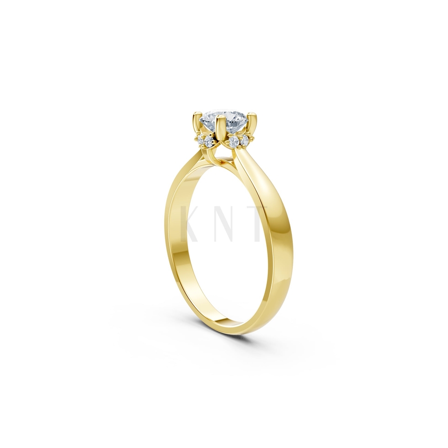 Nhẫn đính hôn R268 màu Vàng Gold thiết kế phá cách, sang trọng