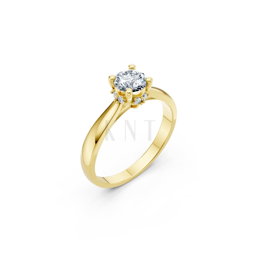 Nhẫn đính hôn R268 màu Vàng Gold thiết kế tinh tế, sang trọng