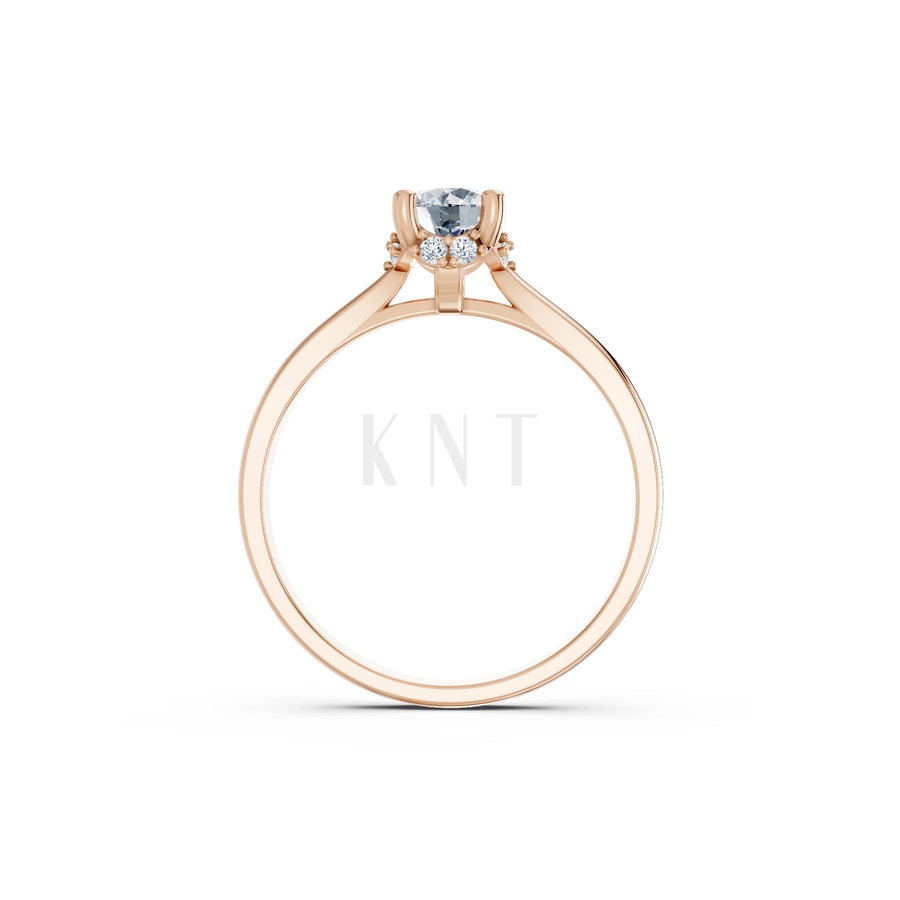 Nhẫn đính hôn R268 màu vàng hồng Rose Gold vàng đẹp, họa tiết hình học, độc đáo