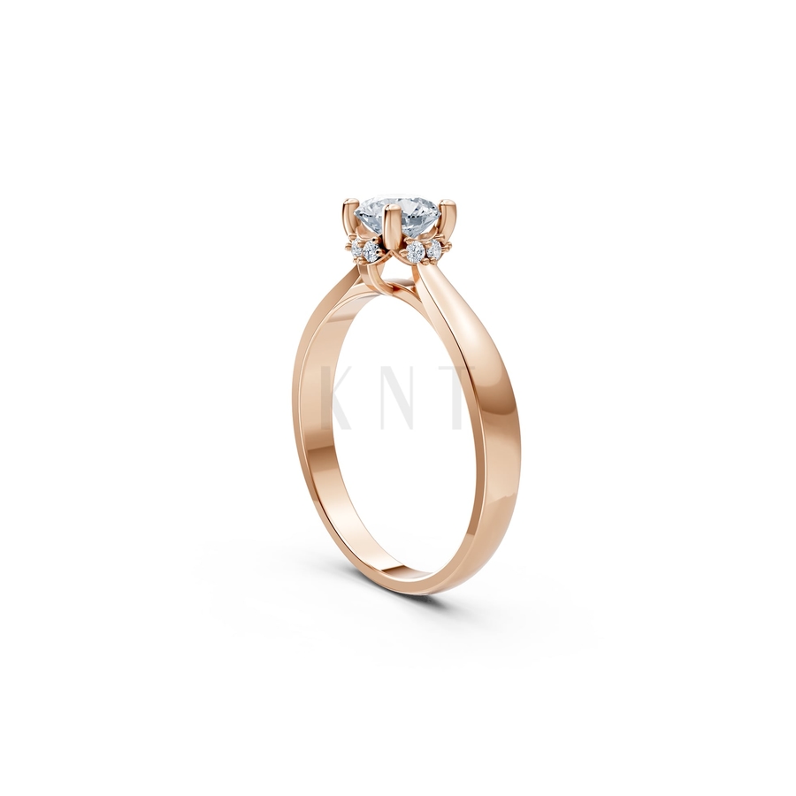 Nhẫn đính hôn R268 màu vàng hồng Rose Gold phong cách trẻ trung, nổi bật