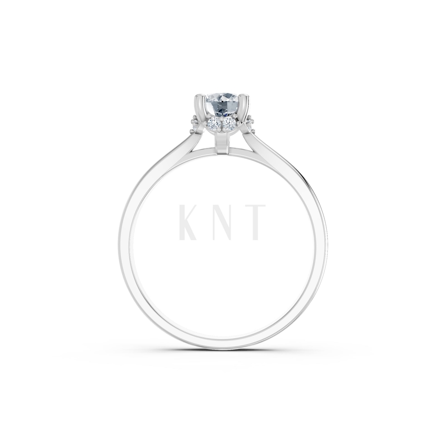 Nhẫn đính hôn R268 màu vàng trắng White Gold kiểu dáng cá tính, hiện đại