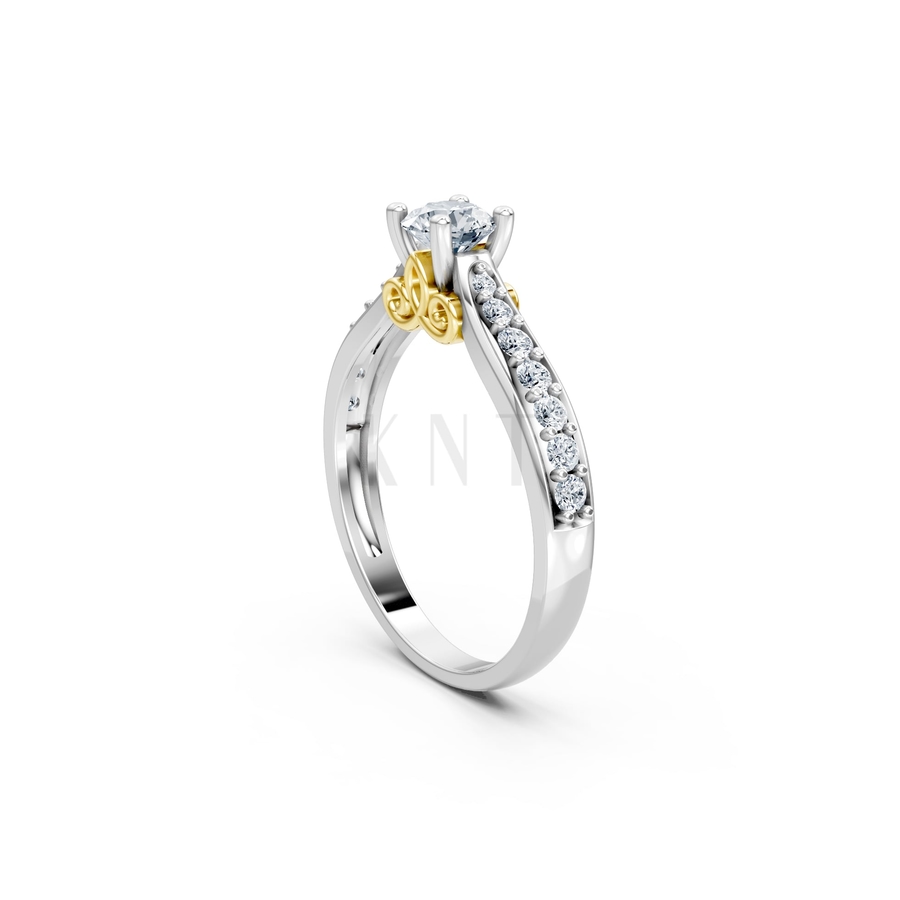 Nhẫn đính hôn R269 phối màu Dual Color phong cách trẻ trung, nổi bật