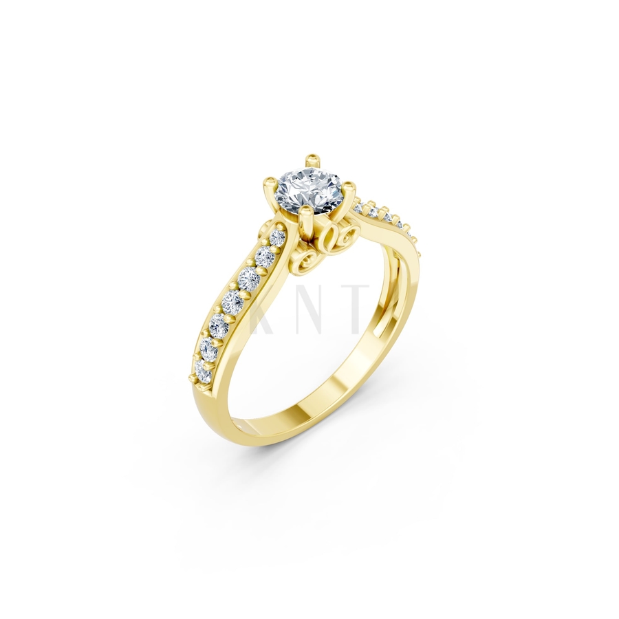 Nhẫn đính hôn R269 màu Vàng Gold thiết kế tinh tế, sang trọng